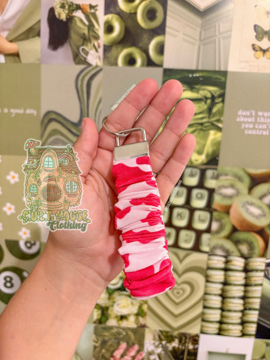 Pink Cow Keychain