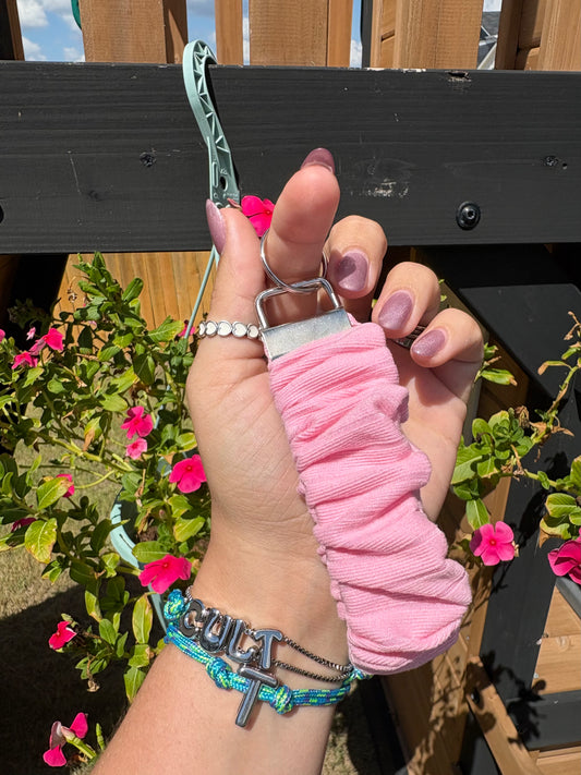 Baby Pink Rib Knit Keychain