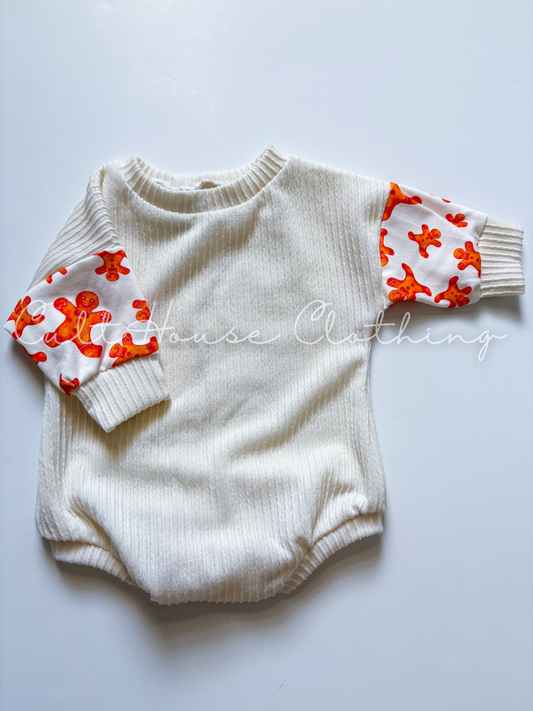 Gingerbread Sweater Romper (NB)