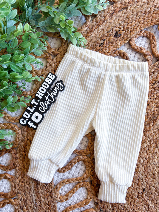 Cream Urban Rib Joggers (0/3M)