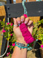 Magenta Rib Knit Keychain