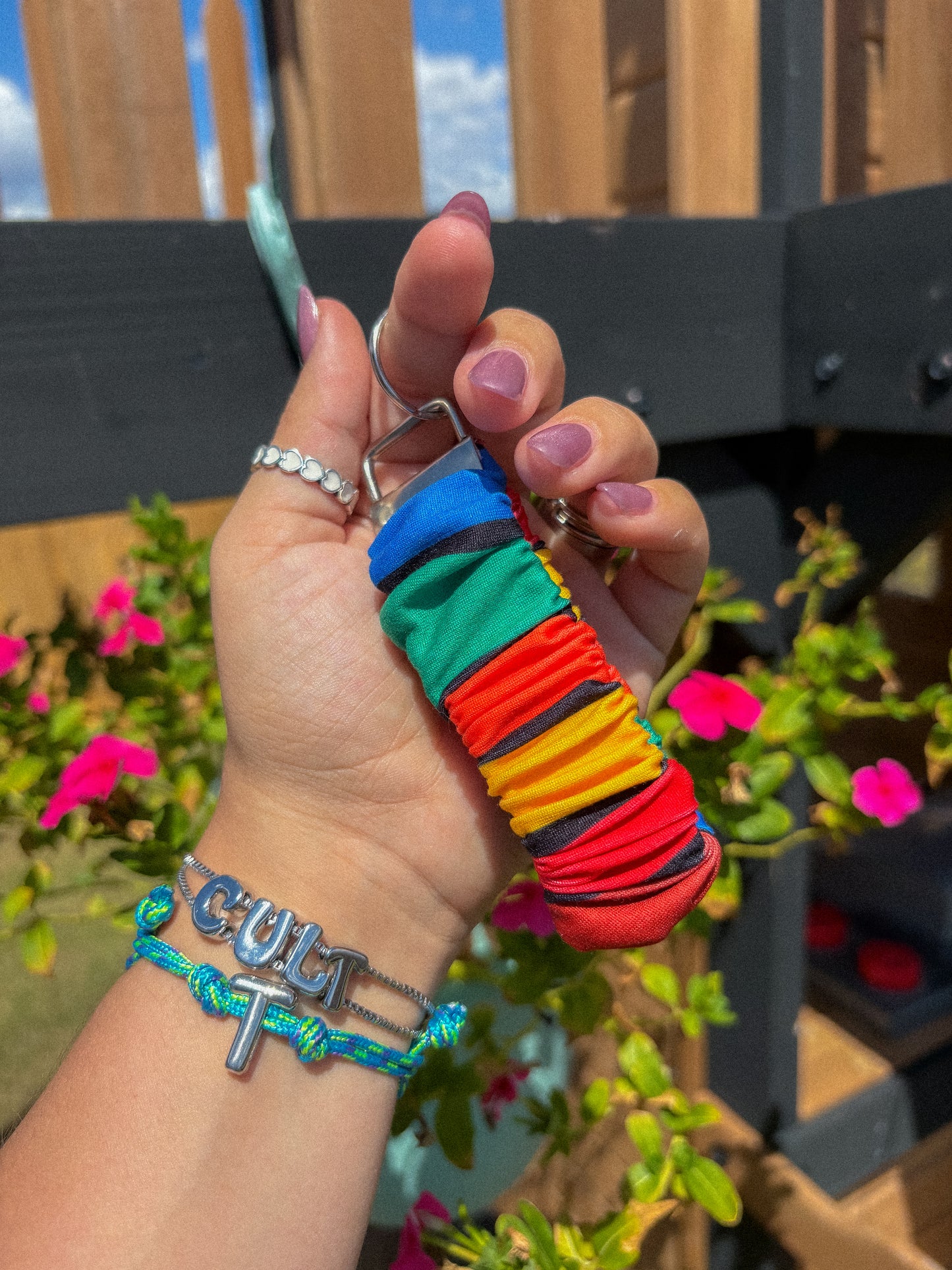 Rainbow Stripes Keychain