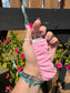 Baby Pink Rib Knit Keychain