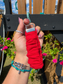 Red Rib Knit Keychain