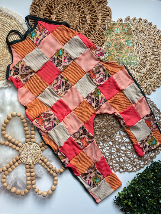 Camping Cutie Patchwork Sage Jumpsuit (5T)