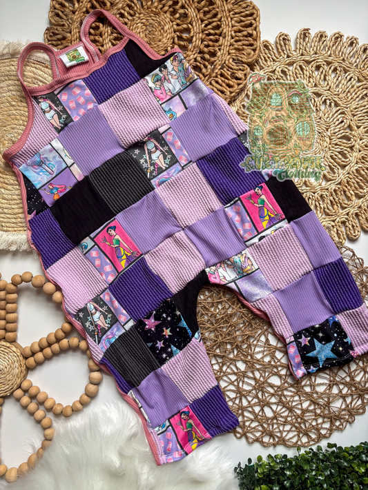 K-Pop Kutie Patchwork Sage *Capri Jumpsuit (4T)