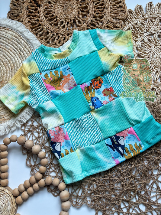 Keep Swimming Patchwork Basic Tee (2T)