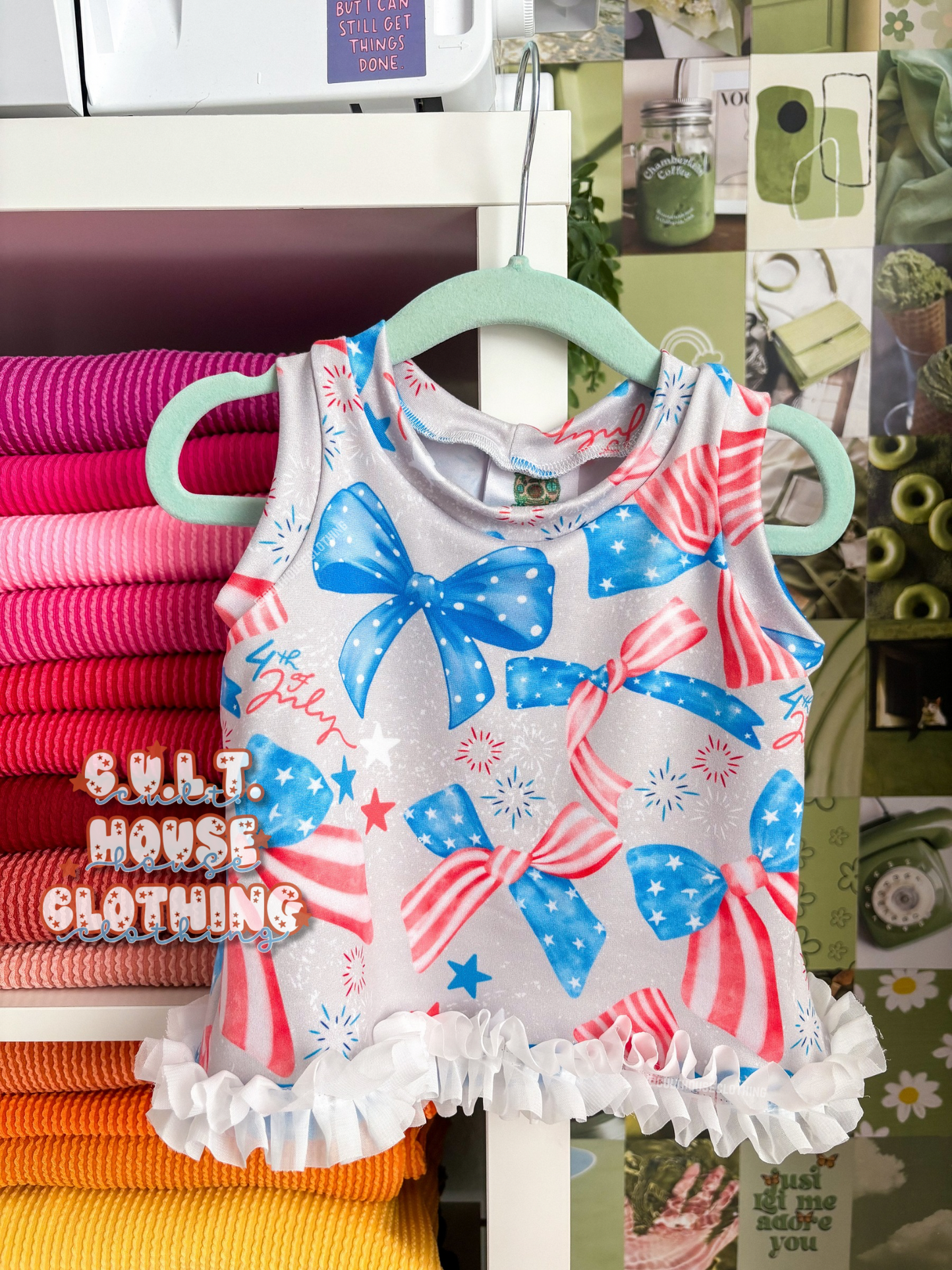 Red White and Cute Sunny Tank (12/18M)