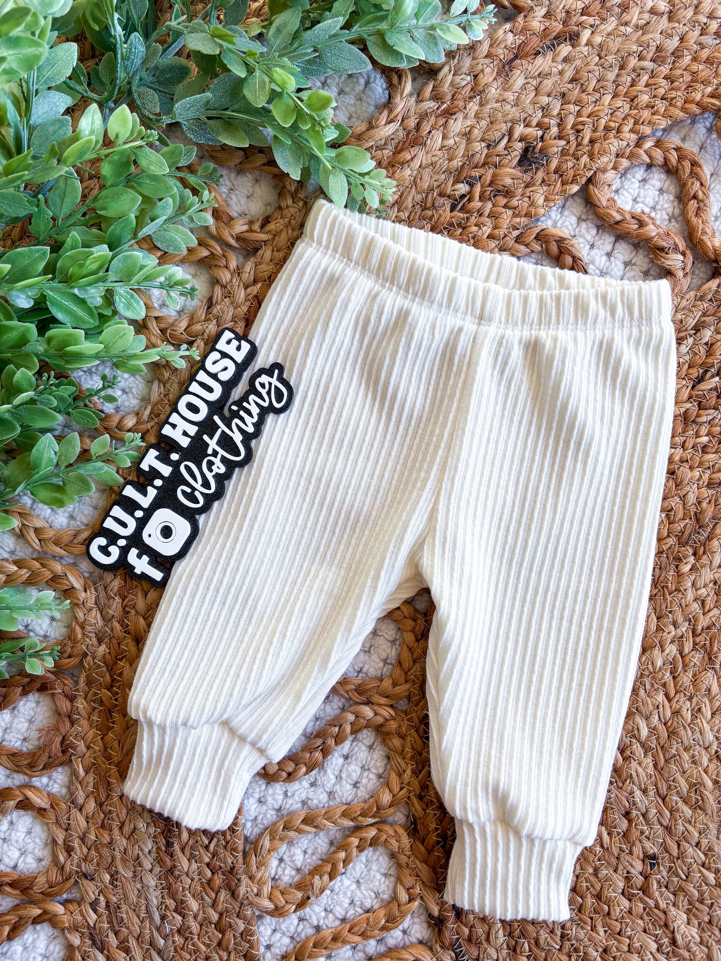 Cream Urban Rib Joggers (0/3M)