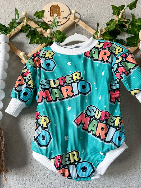 Super Bros Sweater Romper (0/3M)